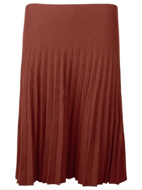 Mia Mod Year Round Pleated Skirt Women's L Classic Career Minimalist